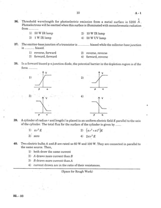 KCET Physics - 2004 Question Paper | PDF