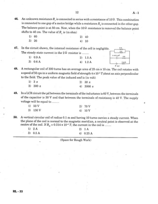 KCET Physics - 2004 Question Paper | PDF