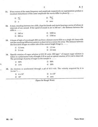 KCET Physics - 2004 Question Paper | PDF