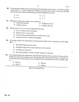KCET Physics - 2004 Question Paper | PDF