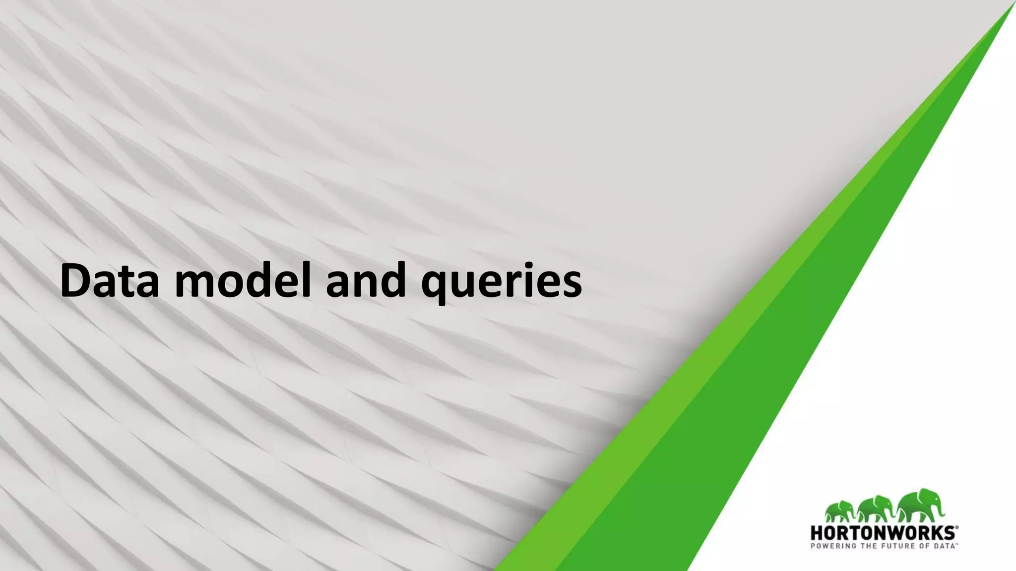 Data model and queries
 