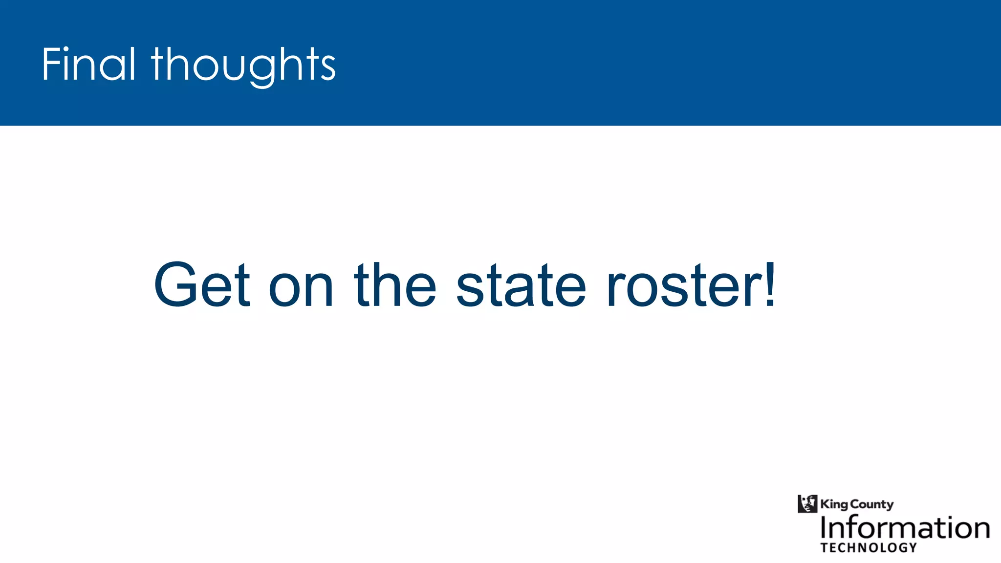 Get on the state roster!
 