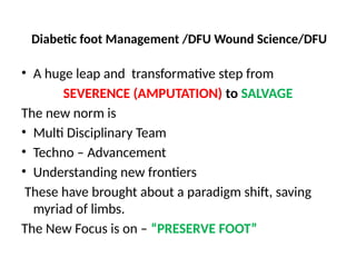 Dfu Management DFU TRADITIONAL MANAGEMENT AND NEWER AVENUES AVAILABLE | PPTX