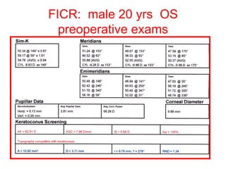 FICR:  male 20 yrs  OS preoperative exams 