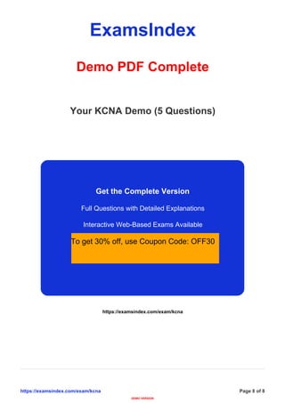 KCNA Certification: Kubernetes and Cloud Native Associate Exam Guide | PDF