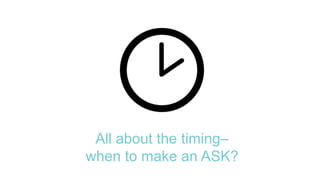 All about the timing–
when to make an ASK?
 