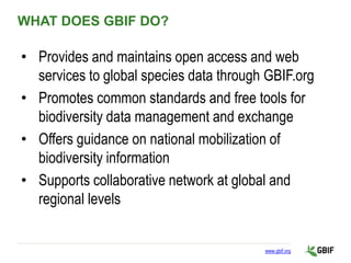Gbip Network Intro to GBIF: Infrastructures and Platforms for Environmental Crowd ...