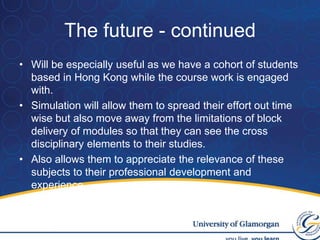 continuedResults were impressive, particularly with the overseas students.Emboldened by this outcome I adapted this simulation for Hong Kong Msc Students – obviously I had to adapt to that jurisdiction and its own way of dealing with domain name disputes.