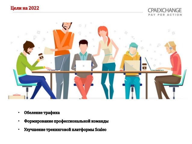 • Обеление трафика
• Формирование профессиональной команды
• Улучшение трекинговой платформы Scaleo
Цели на 2022
 