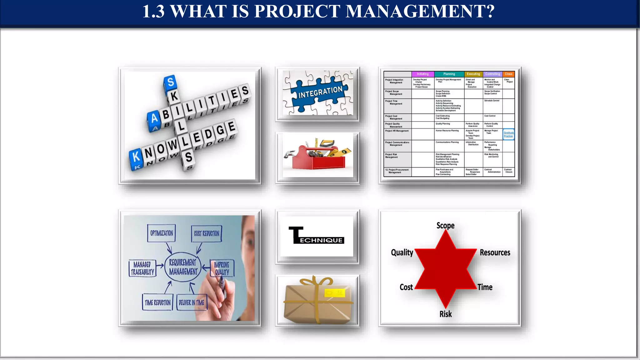 1.3 WHAT IS PROJECT MANAGEMENT?
 