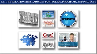 1.2.1 THE RELATIONSHIPS AMONGST PORTFOLIOS, PROGRAMS, AND PROJECTS
 