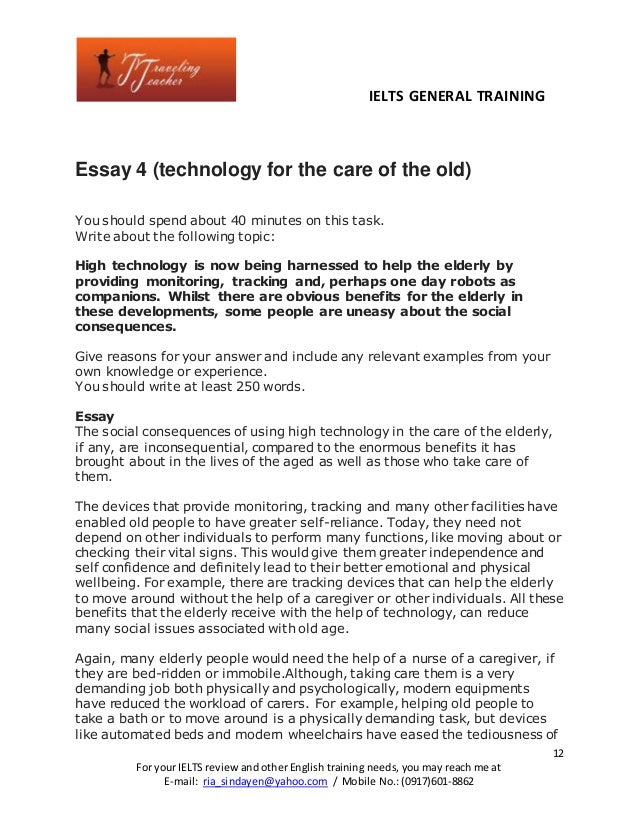 Essay on helping the elderly