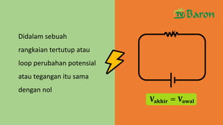 Rangkaian Searah sub bab Hukum Kirchoff kelas 12 | PPTX