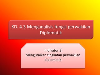 Perwakilan diplomatik adalah tingkatan Perbedaan Perwakilan