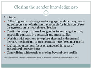 Gender and a food secure future: What do we need to know? What do we need to do?