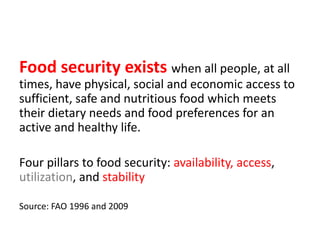 Food security system-level outcome: Progress, achievements, results