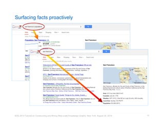 Surfacing facts proactively 
KDD 2014 Tutorial on Constructing and Mining Web-scale Knowledge Graphs, New York, August 24, 2014 
14 
 
