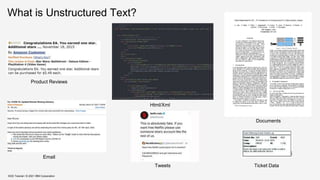 What is Unstructured Text?
KDD Tutorial / © 2021 IBM Corporation
Html/Xml
Documents
Tweets Ticket Data
Email
Product Reviews
 
