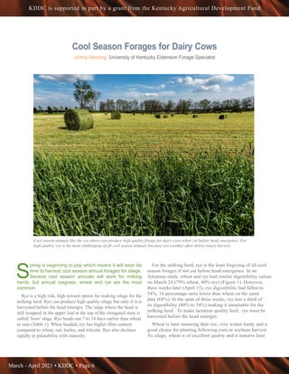 March - April 2021 • KDDC • Page 6
KDDC is supported in part by a grant from the Kentucky Agricultural Development Fund
Co...