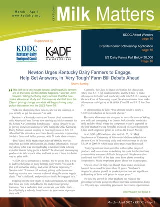 March - April 2022 • KDDC • Page 1
KDDC is supported in part by a grant from the Kentucky Agricultural Development Fund
Mi...