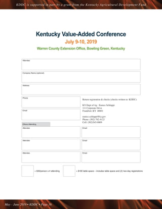 May - June 2019 • KDDC • Page 16
KDDC is supported in part by a grant from the Kentucky Agricultural Development Fund
Othe...