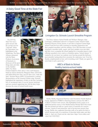 September - October 2019 • KDDC • Page 8
KDDC is supported in part by a grant from the Kentucky Agricultural Development F...