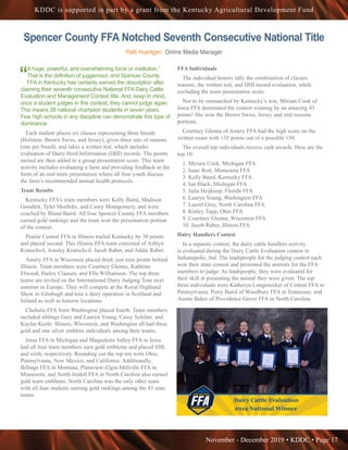 November - December 2019 • KDDC • Page 17
KDDC is supported in part by a grant from the Kentucky Agricultural Development ...