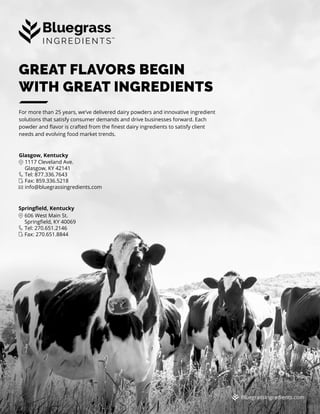 GREAT FLAVORS BEGIN
WITH GREAT INGREDIENTS
For more than 25 years, we’ve delivered dairy powders and innovative ingredient...