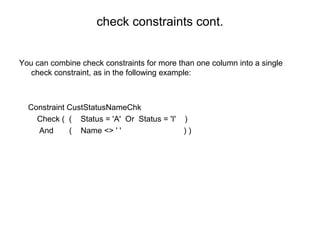 Database constraints | PPT