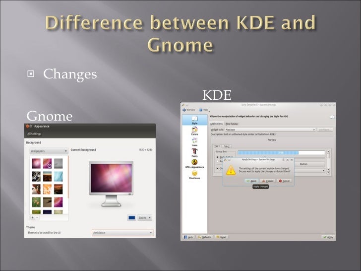 Kde and gnome comparison