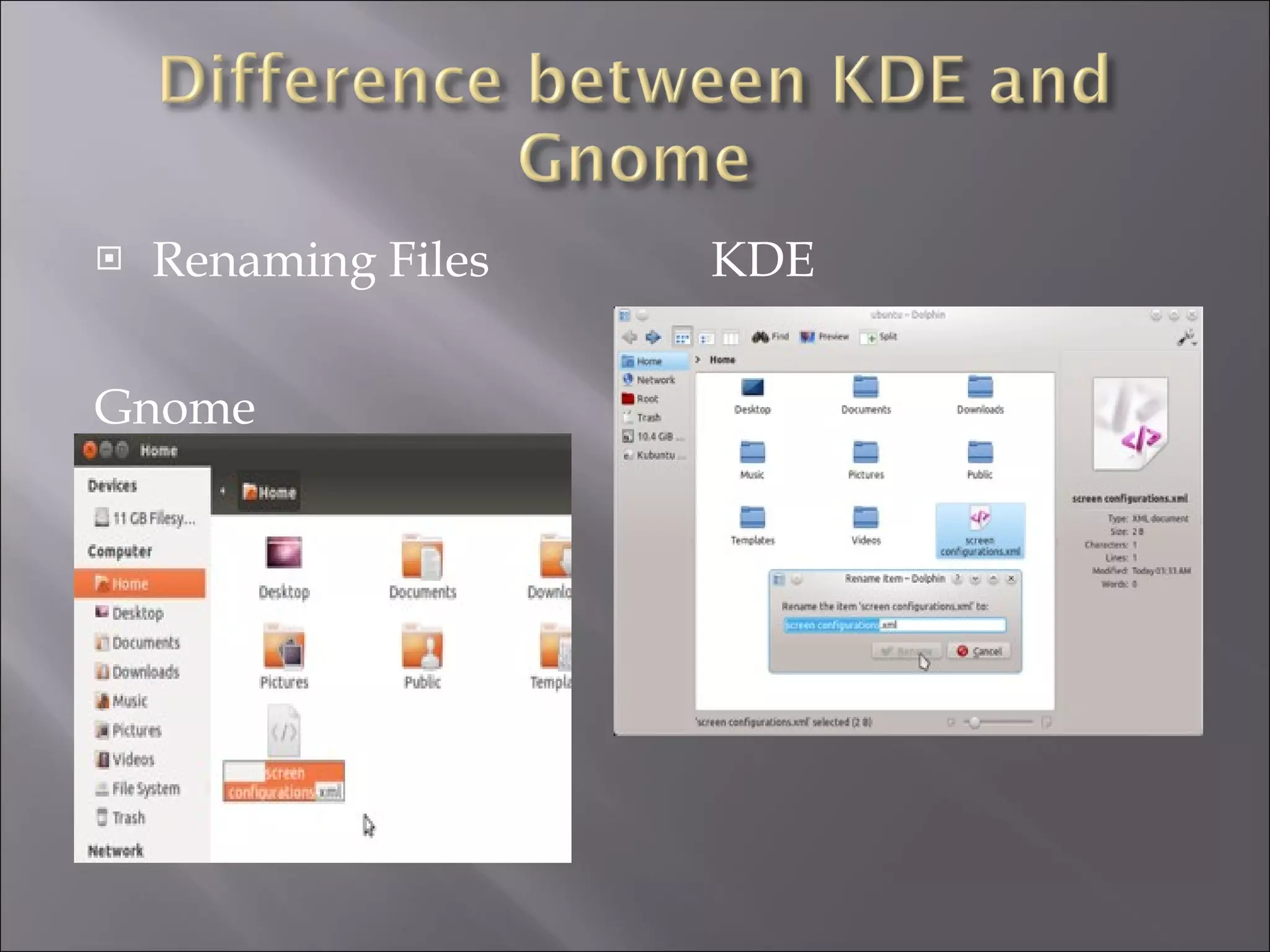 Kde and gnome comparison | PPT