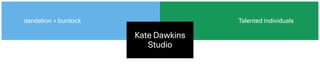 Kate Dawkins 
Studio
Talented individualsdandelion + burdock
 