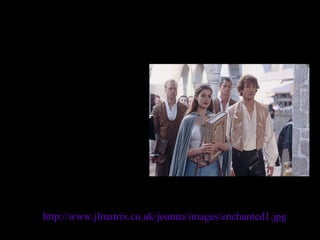 Examples of Fairy Tales
• Cinderella
• Snow White and the
Seven Dwarves
• Ella Enchanted
• Cinder Edna

Photo from:
http://www.jlmatrix.co.uk/joanna/images/enchanted1.jpg

 