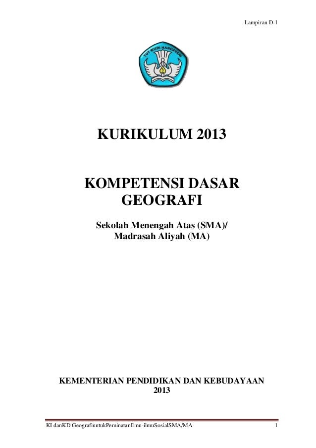 Kompetensi Dasar Geografi Kurikulum 2013