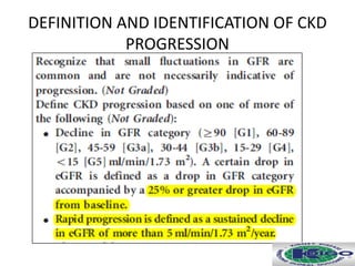 DEFINITION AND IDENTIFICATION OF CKD
PROGRESSION
 