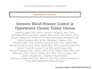 Lawrence J.Appel ; NEJM 2010 363:918-29.
 
