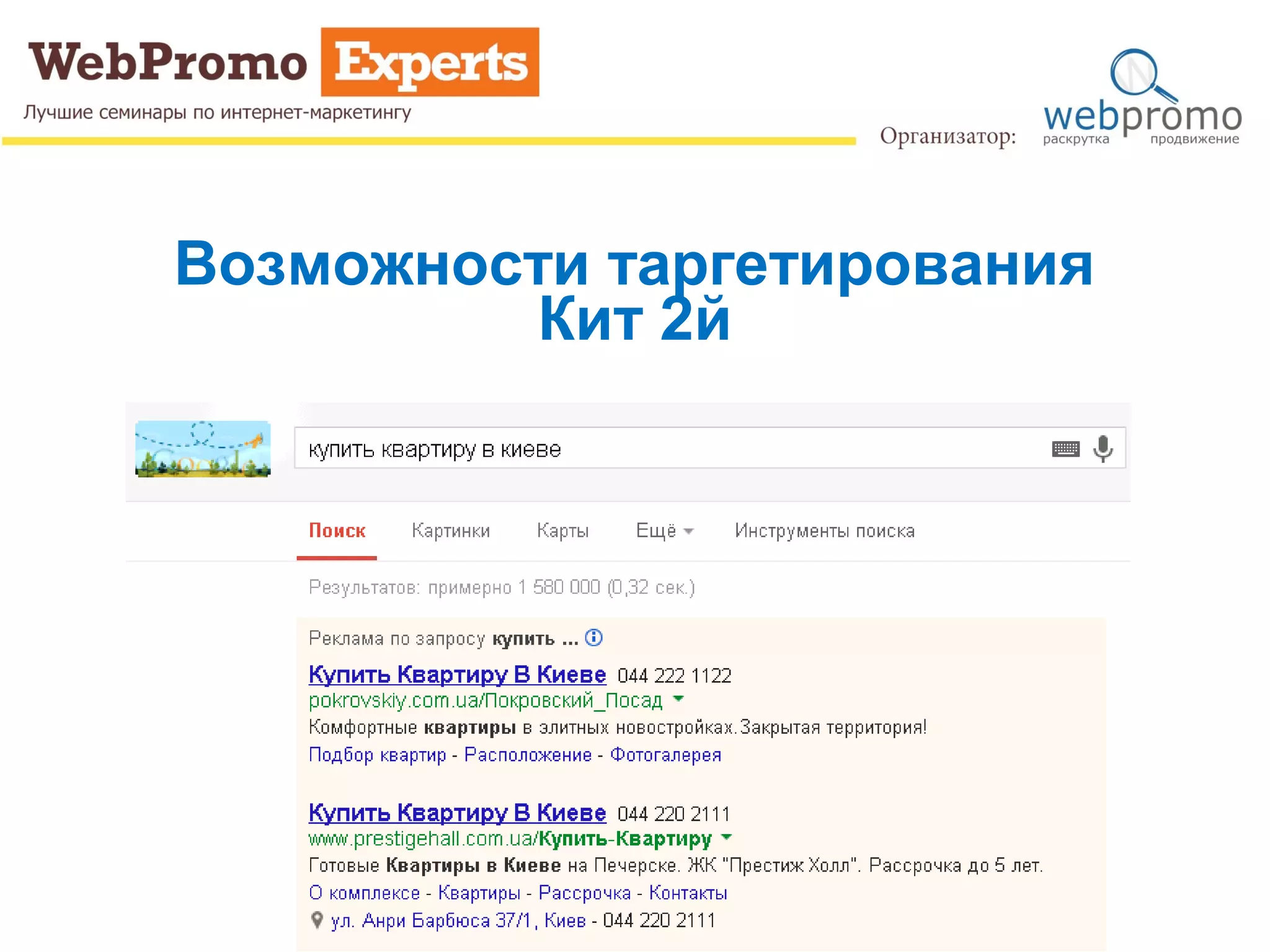 Возможности таргетирования
Кит 2й
 