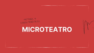 MICROTEATRO
HISTORIA Y
CARACTERÍSTICAS
 