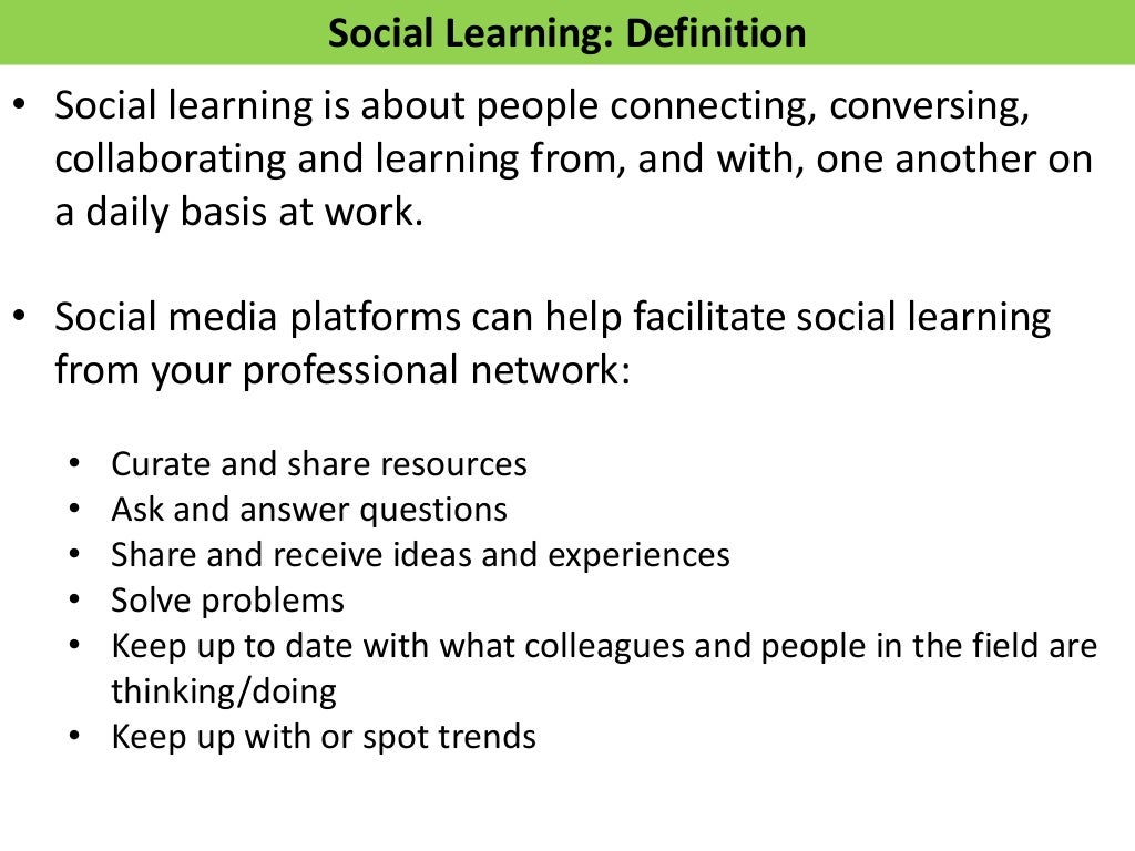 social learning definition