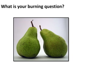 What is your burning question?
 