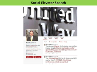 Social Elevator Speech
 