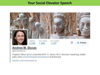 Your Social Elevator Speech
 