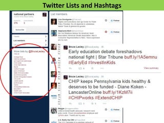 Twitter Lists and Hashtags
 