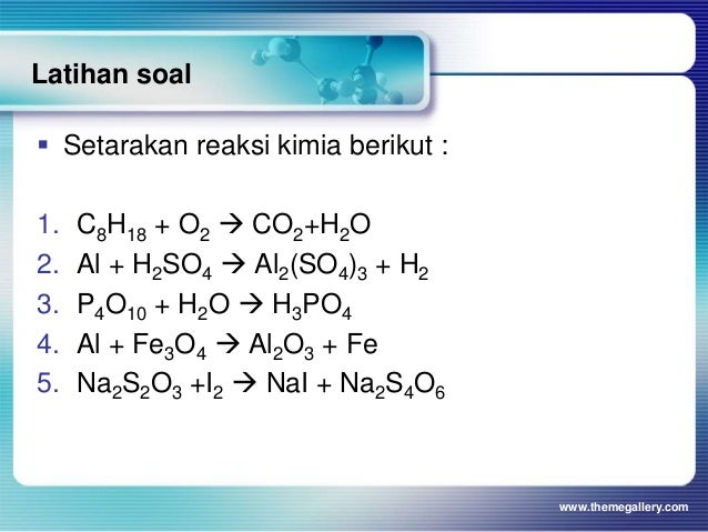 Soal Uh Setarakan Reaksi Kimia Berikut - Tema Soal
