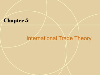 Chapter 5


        International Trade Theory
 
