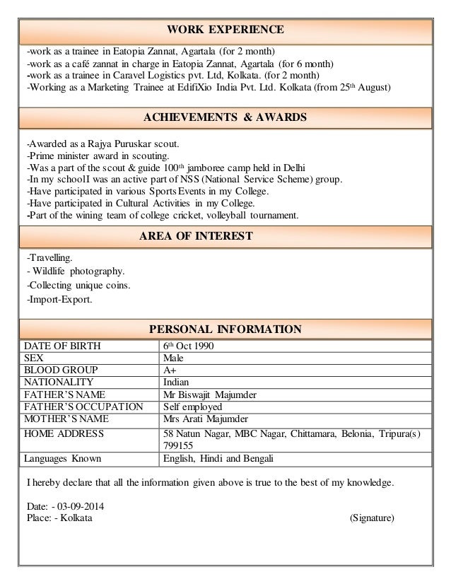 resume activities