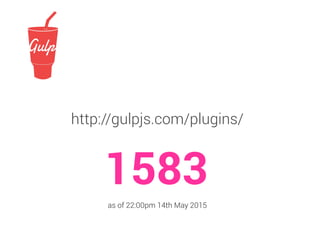 http://gulpjs.com/plugins/
1583
as of 22:00pm 14th May 2015
 