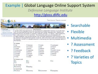 Web Based Language Course Example Web-based Assessment Tools for Effective Online Language Courses | PPTX