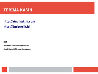 TERIMA KASIH
http://ainulhakim.com
http://dnsbersih.id
Ref
IIT Indore © Neminath HubballiIIT Indore © Neminath Hubballi
simpleblack18.files.wordpress.comsimpleblack18.files.wordpress.com
 