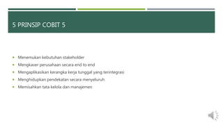 Keamanan siber, tata kelola, audit, dan kerangka kerja cobit 5 | PPTX